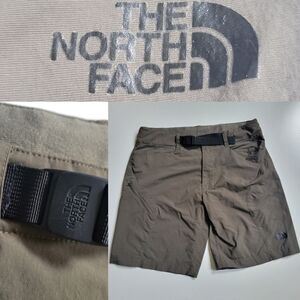 32 THE NORTH FACE belted water resistant zip pocket green outdoor trail shorts